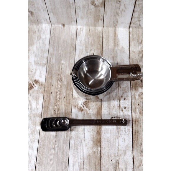 Stainless Steel Measuring Cups and Spoons 12 pcs Set Stackable Heavy Duty - Picture 7 of 7